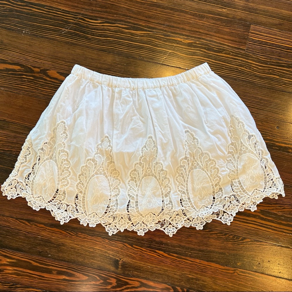 Nordstrom Hinge White Lined Eyelet Skirt